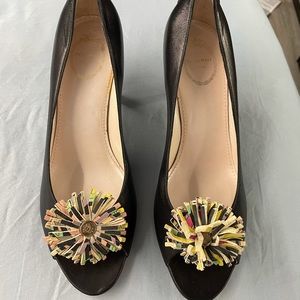 Authentic Pucci black leather Peep Toe Heels 41